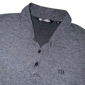 Travis Mathew Mens Polo Shirt Size L Gray Heathered‎ Short Sleeve Golf Casual